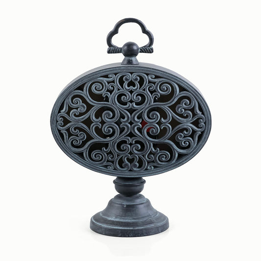 NIKKY HOME Vintage Table Clock with Beads, Shelf Desk Top Clock Battery Operated Rustic Design, Chic Home Decor for Fireplace Mantel, Desktop, Countertop, Antique Turquoise