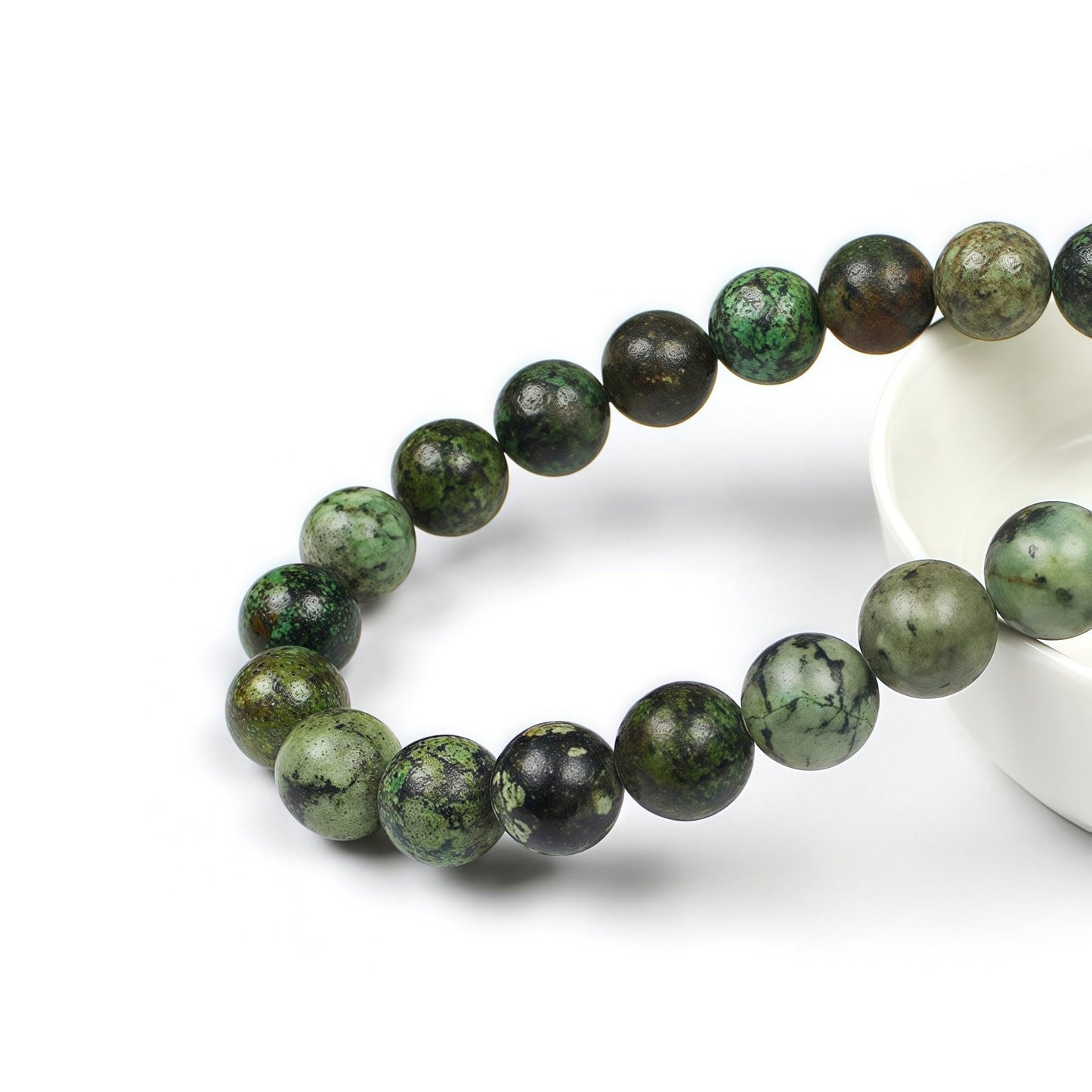 MJDCB Natural African Turquoise Beads Round Loose Stone Beads for Jewelry Making DIY Bracelet Necklace Accessory 15" (8mm)