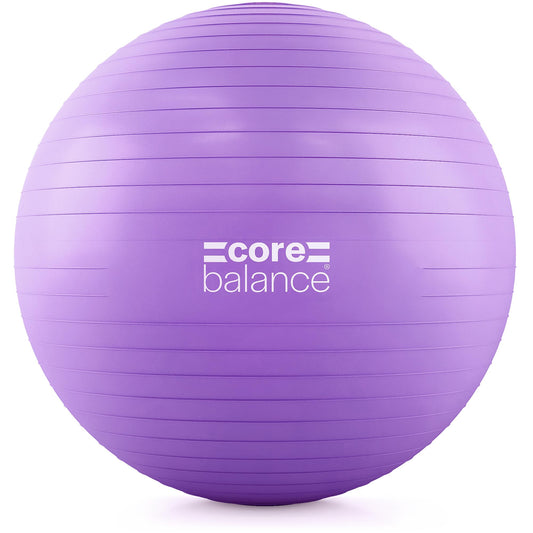 Core Balance Exercise Ball for Workouts, Anti-Burst and Slip Resistant, Swiss Yoga Ball for Pregnancy, Stability, Fitness and Physical Therapy, 4 Sizes, with Pump (33" / 85cm Purple)
