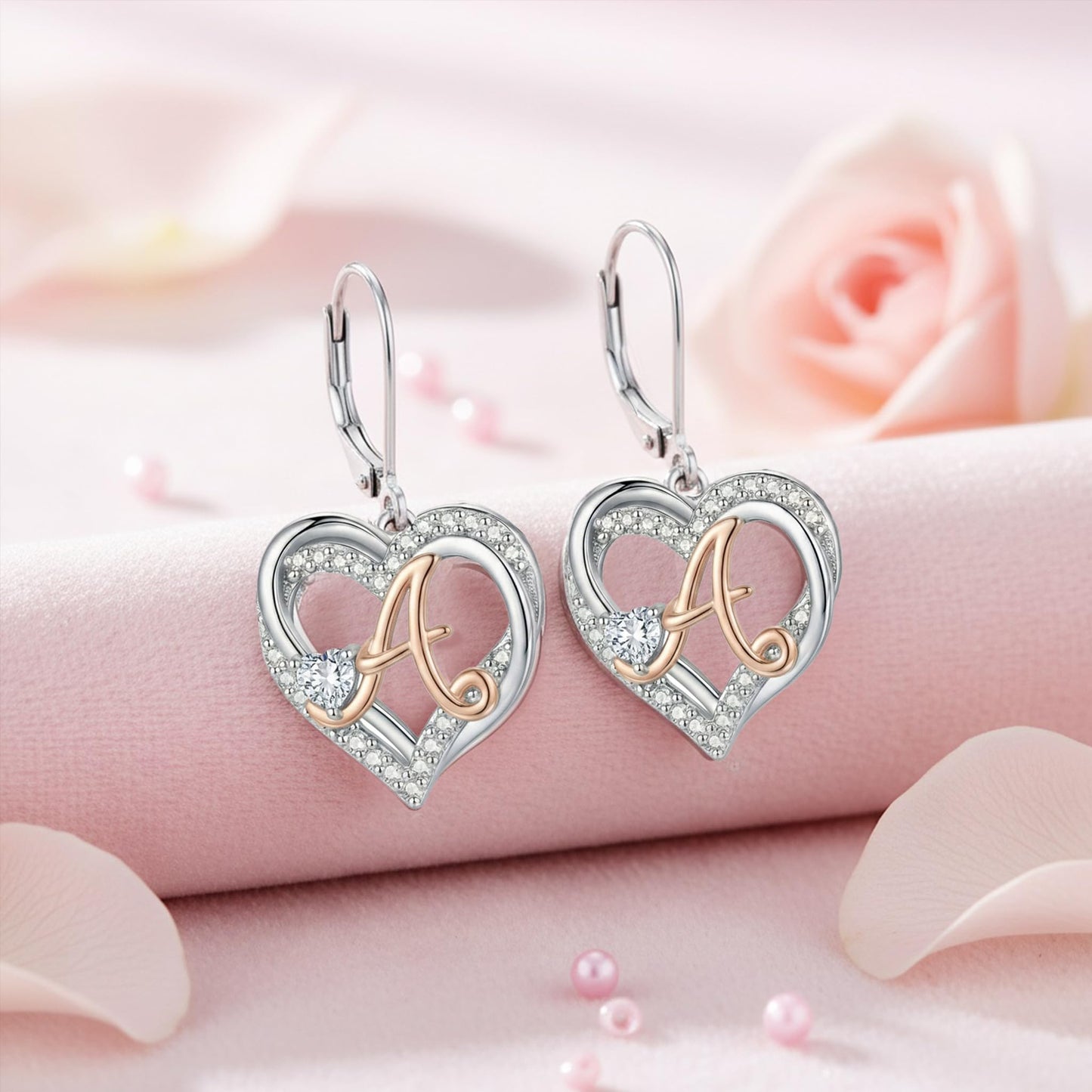 ZPMMPZ Initial Birthstone Earrings Intial Letter Dangle Drop Earrings Birthstone Jewelry Gifts for Women A & May