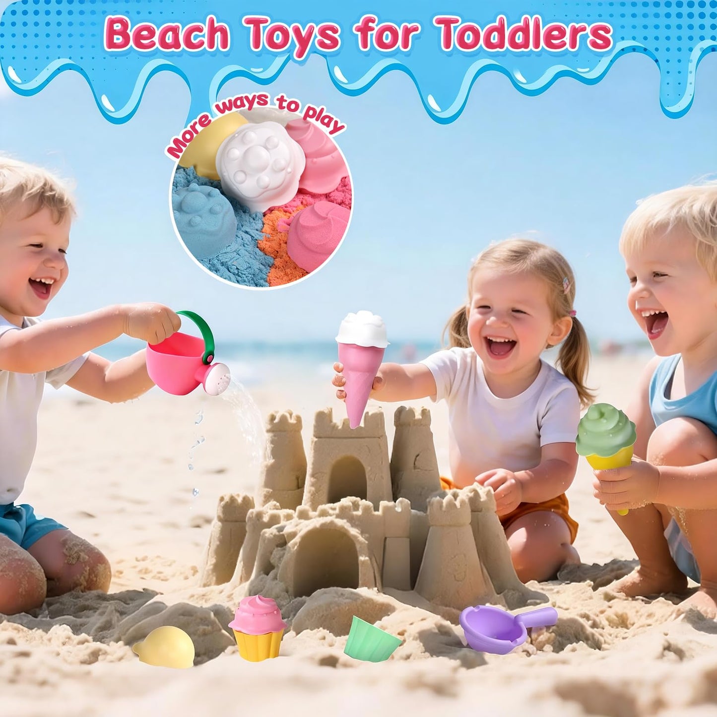 Bath Toys for Kids Ages 4-8 3-5 Toddler Bath Toys Bathtub Ice Cream Foam Maker Bubble Pretend Cake Play Set Water Toys Birthday Gifts for 2-4 5 6 Year Old Girls Boys