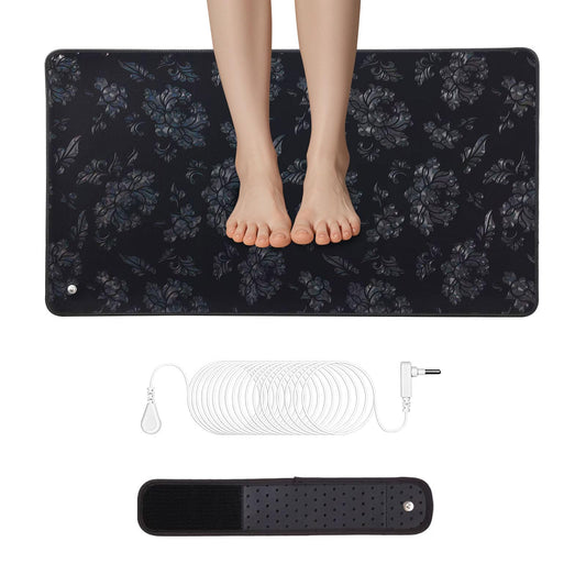 Grounding Mat for Sleep, Universal Grounding Mat for Pain Relief, Inflammation, Balance,Earth Connected Therapy. Grounding Wrist Strap and Grounding Mat Kit（23.6x13Inch）