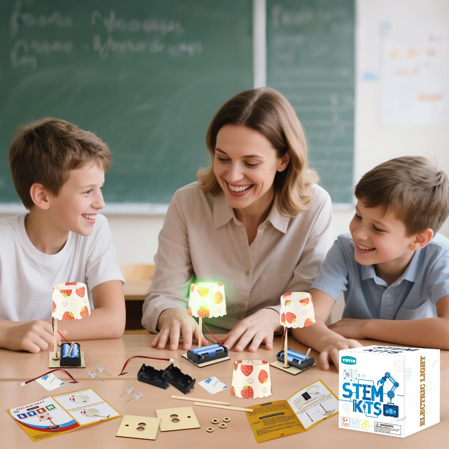 STEM Kits for Kids Age 6-8 8-10, 6 Bulk DIY Electric Circuit Lamp Kits for Kids Crafts 8-12, Science Experiments for Classroom STEM Projects Activities, Building Toys for Boys Girls Gifts 6 7 9 10 13
