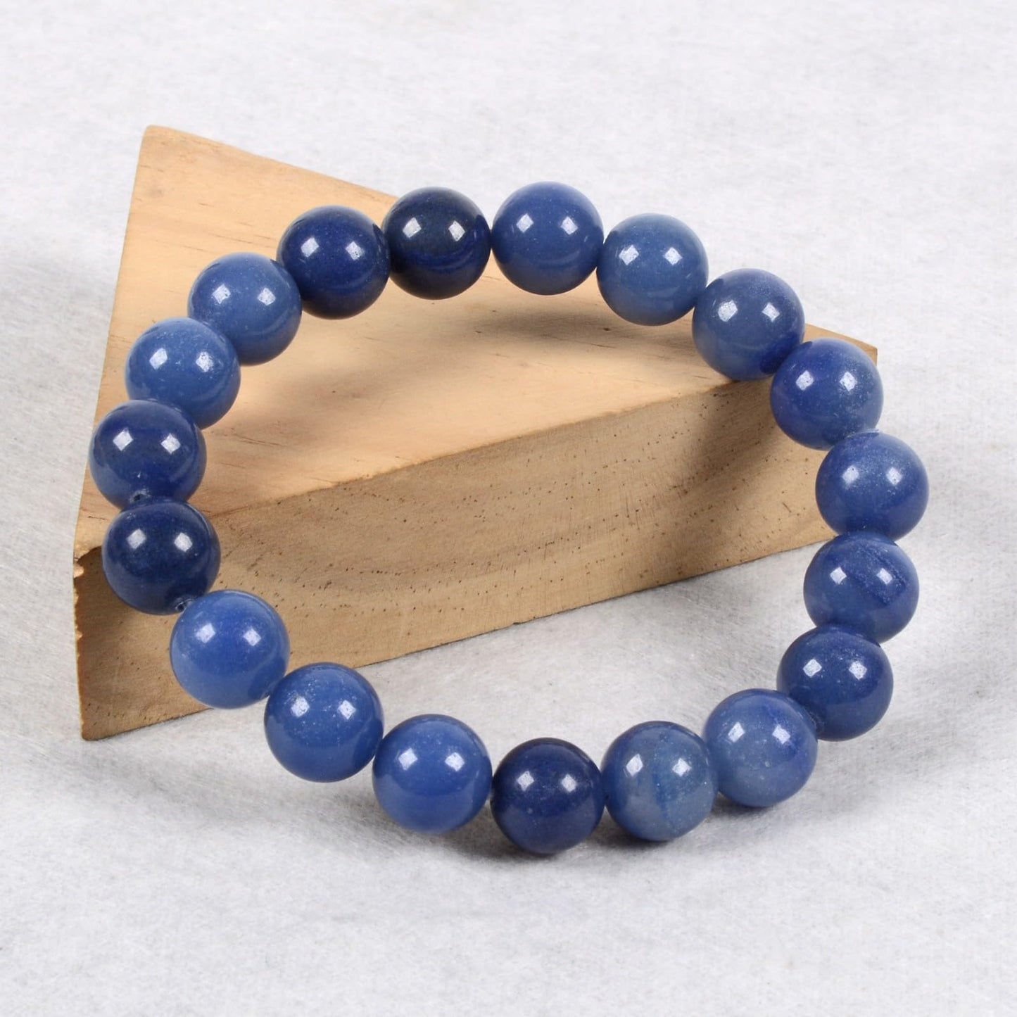 Justinstones Natural Blue Aventurine Gemstone 10mm Round Beads Stretch Bracelet 7 Inch Unisex