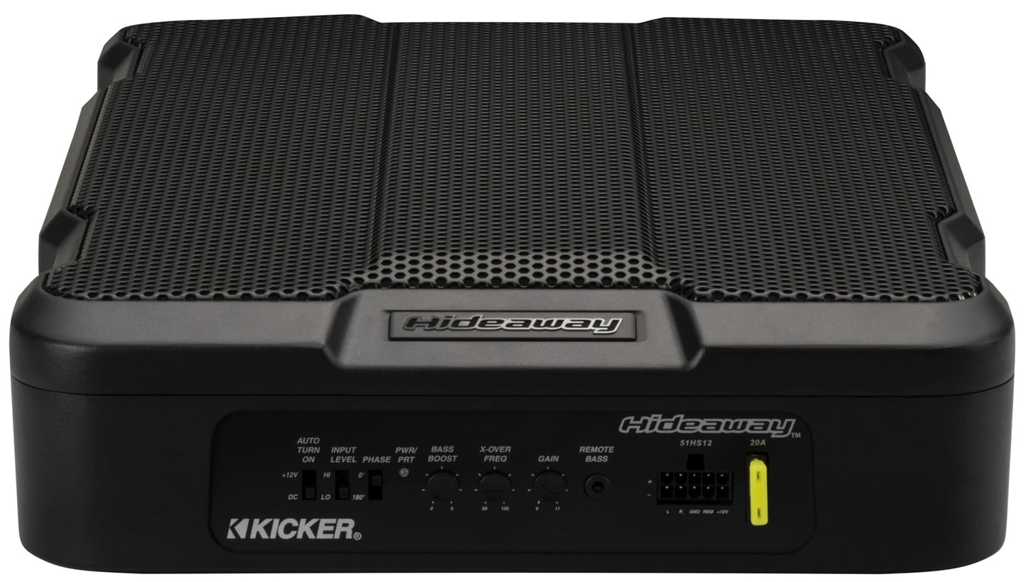 KICKER 51HS12 Hideaway Compact Powered Subwoofer, 12-Inch