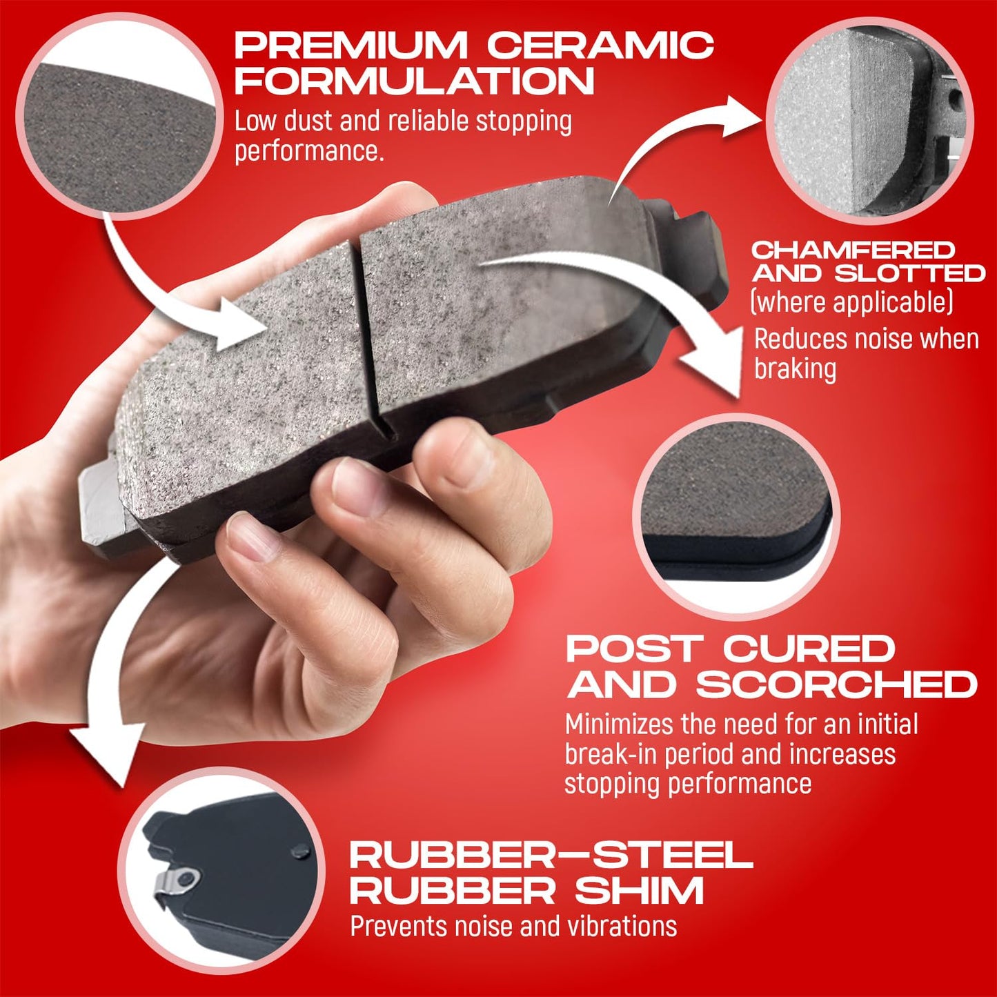 R1 Concepts Front and Rear Brakes and Rotors| Blank Brake Rotors| Ceramic Brake Pads and Rotors Kit| Automotive Replacement Brake Kits
