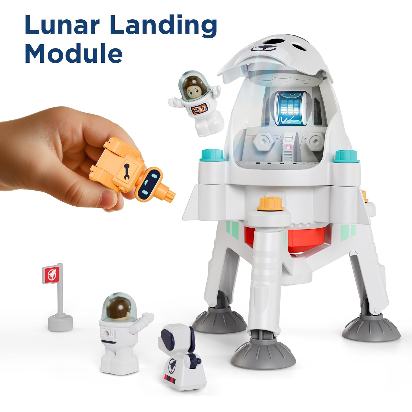 iPlay, iLearn Kids Space Toys, Spaceship Adventure Planet Playset W/ 2 Astronaut Rocket Shuttle, Boy Educational STEM Outer Space Solar System Toy, Cool Birthday Gift 3 4 5 6 7 8 Year Old Girl Toddler