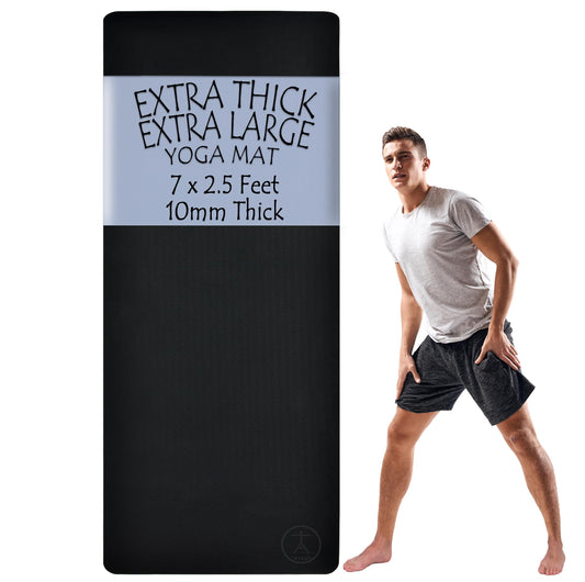Tatago Extra Thick Yoga Mat XL 10mm, Extra Large Yoga Mat Extra Wide and Long for Superior Joint Cushioning, Large Exercise Mat for Home Workout.