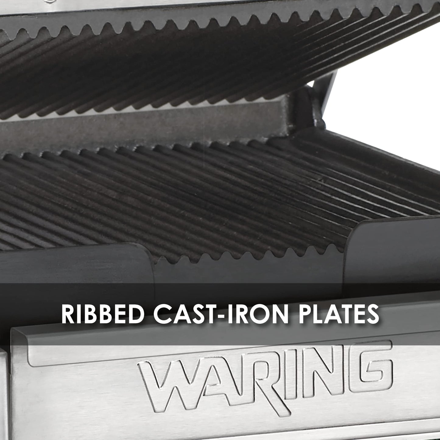Waring Commercial WPG150 Compact Italian-Style Panini Grill, 120-volt, Silver
