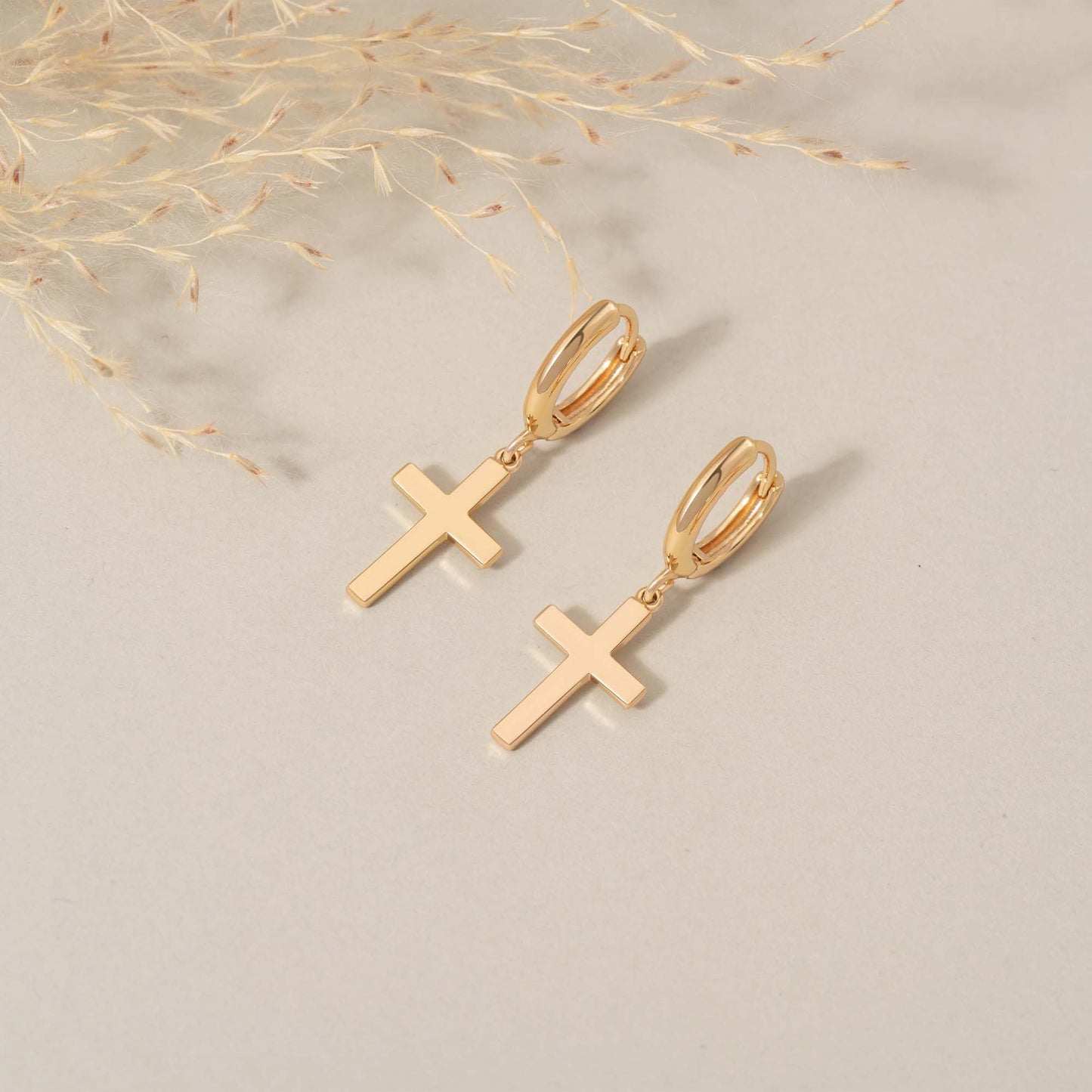 Gold Dangle Drop Hoop Earrings for Women Men Gold Plated Dainty Earrings Hypoallergenic Star Cross Huggie Hoops Jewelry for Everyday Wear