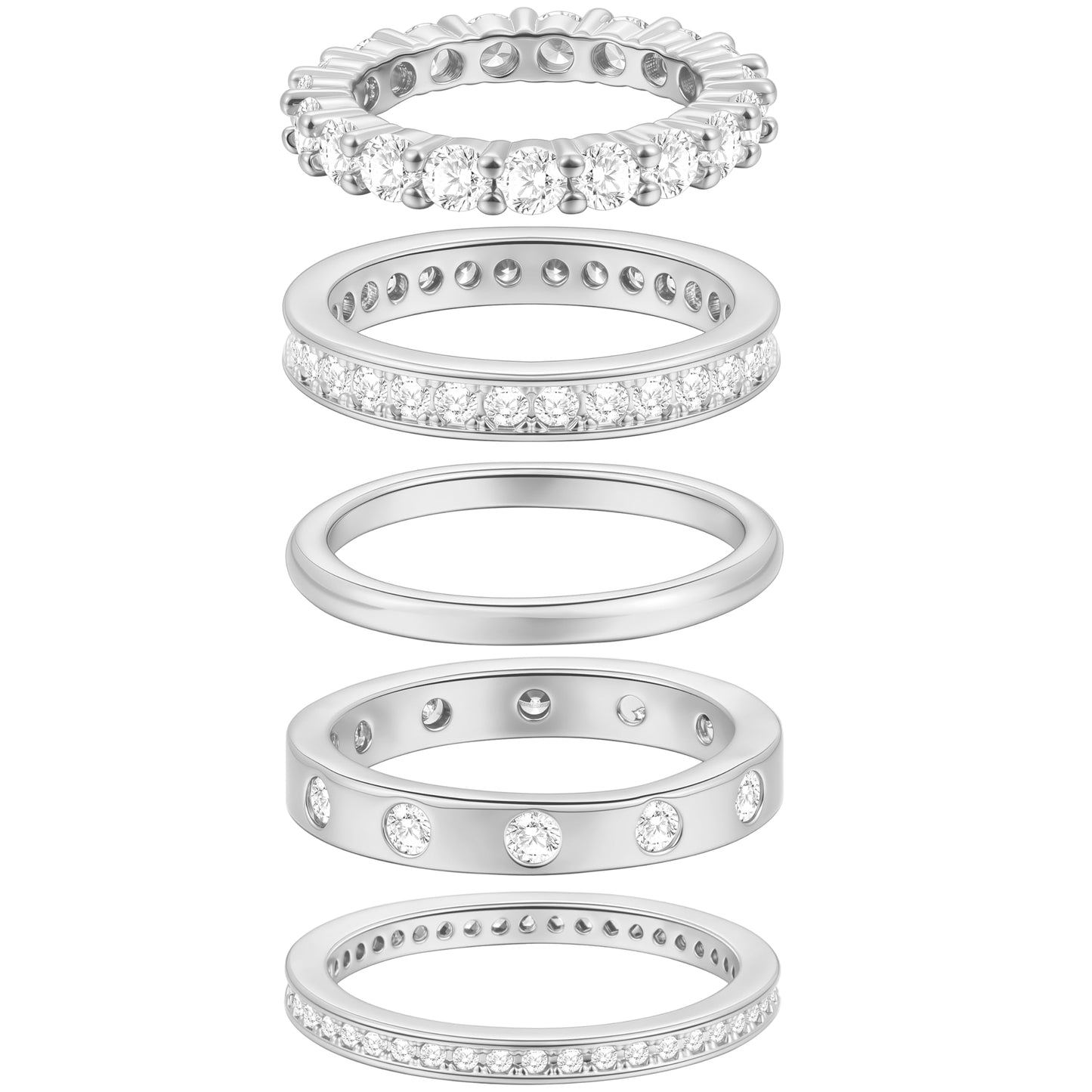FAXHION Silver Rings for Women Non Tarnish, 14k Gold Plated Dainty Stacking Cubic Zirconia Thumb Rings, Gold Knuckle Women Rings Set Jewelry Size Gold-7 (5)