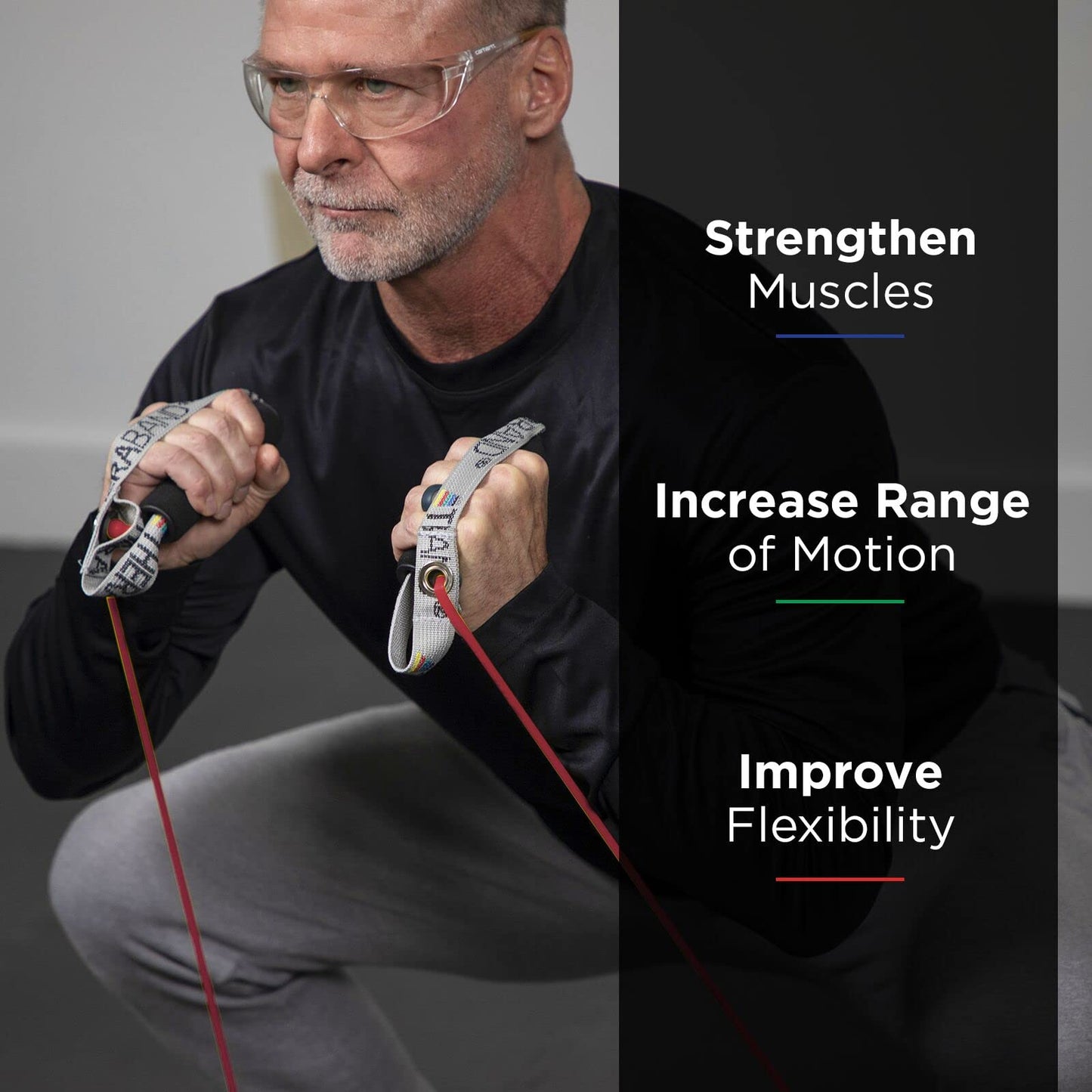 THERABAND Resistance Tubes, Professional Latex Elastic Tubing with Hard Handles, Full Body Exercise, Physical Therapy, Lower Pilates, At-Home Workouts, & Rehab, 48 Inch, Red, Medium, Beginner Level 2
