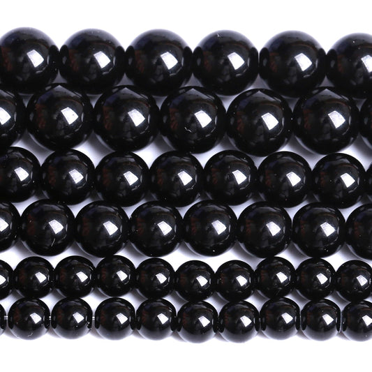 10MM Natural Black Agate Gemstone Beads Round Loose Stone Beads for Jewelry and Bracelets Making 72pcs 2 Strands 32