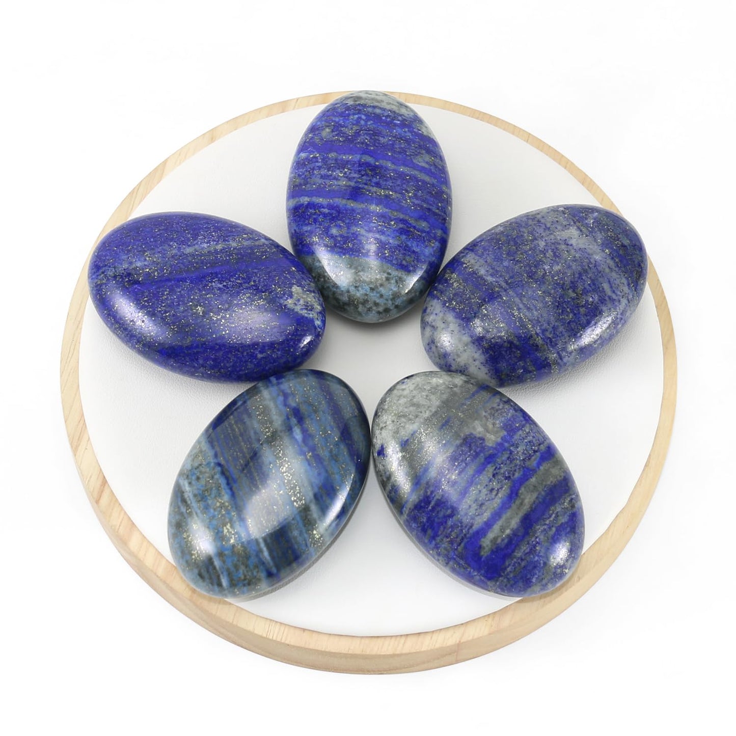 Nvzi Lapis Lazuli Crystal Palm Stone, Worry Stones, Crystals and Healing Stones, Polished Rocks, Natural Gemstones, Chakra Stones for Healing Crystals Daily Use