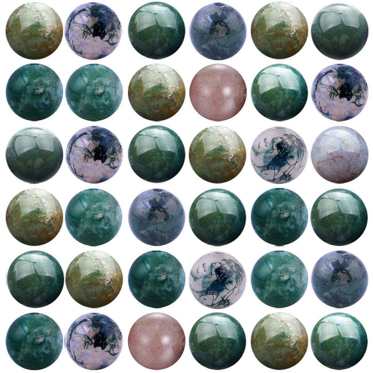 Natural Stone Beads 100pcs 10mm India Agate Round Genuine Real Stone Beading Loose Gemstone Hole Size 1mm DIY Smooth Beads for Bracelet Necklace Earrings Jewelry Making (India Agate, 10mm)
