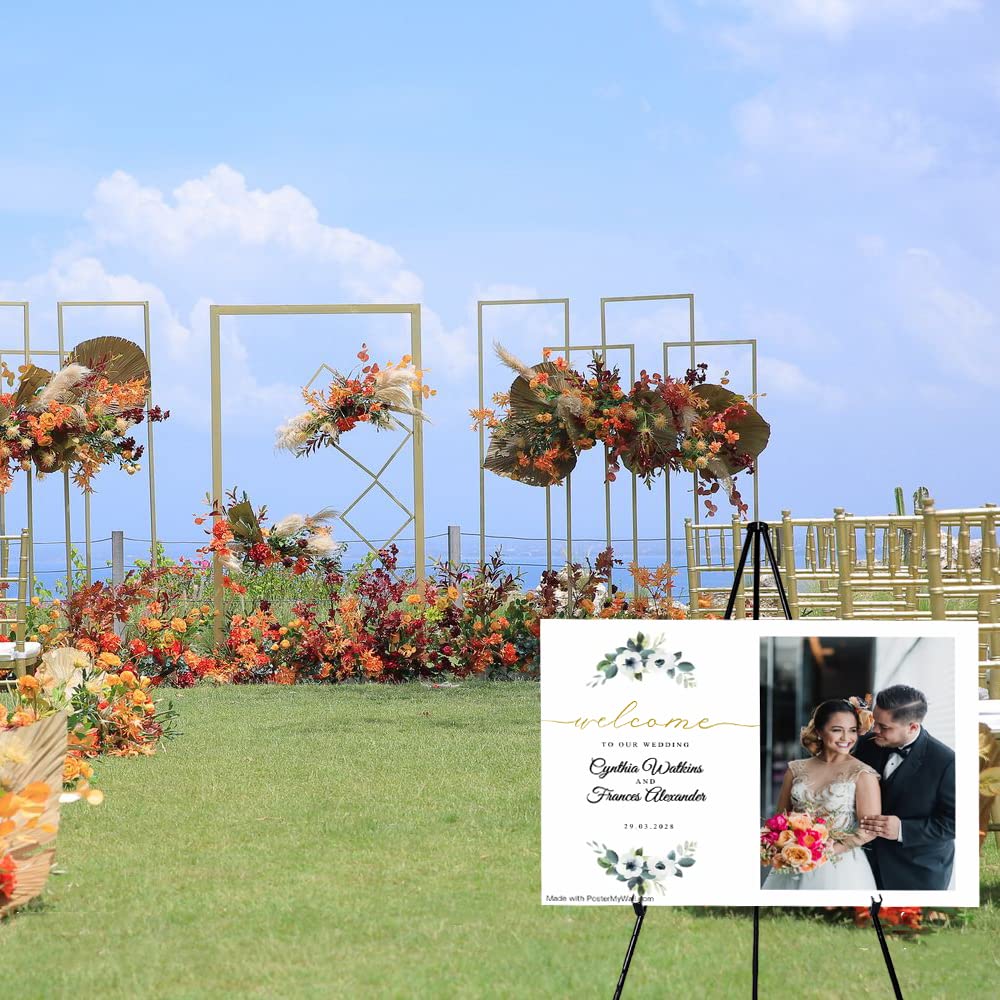 63" Easel Stand for Wedding Sign - Adjustable Easels for Display Painting Canvas - Metal Floor Easels with Portable Bag Fit for Lobby,Exhibition,Holds 4lbs,2Pack