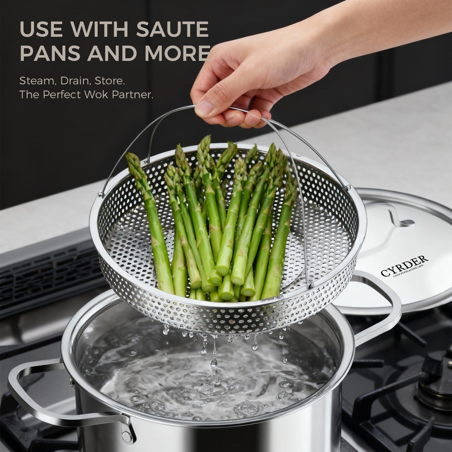 Nonstick Pots and Pans Set, 14 Piece Hybrid Hex Non Stick Stainless Steel Cookware with Frying Pans, Saute Pan, Saucepans & Stock Pot - Induction Compatible, Dishwasher &Oven Safe, PFOA Free