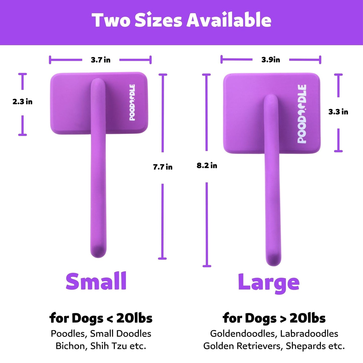 Poodoodle Dog Slicker Brush, Grooming Tool for Poodle, Doodle, Goldendoodle & All Long Haired Dogs, Long Pin Wood Brush Pefect for Dematting & Detangling, Effortless Grooming Pet Hair At Home - Large