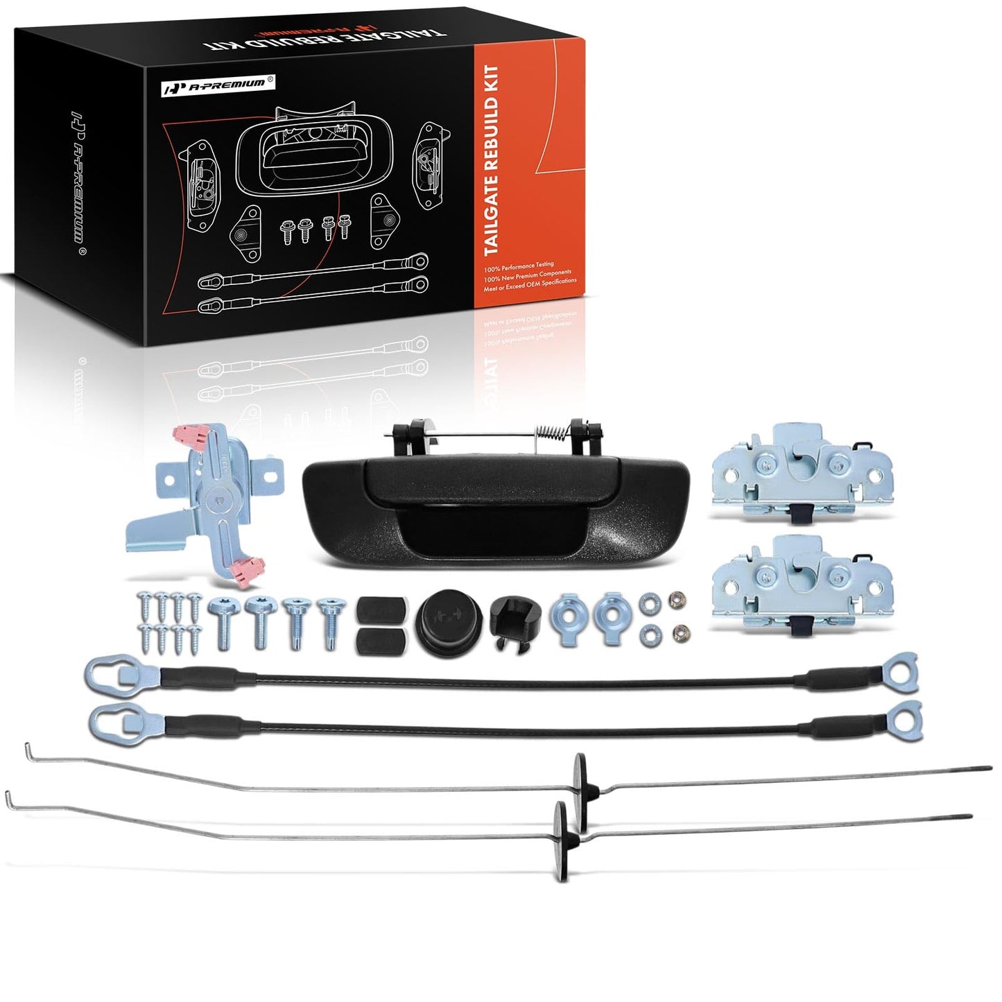 A-Premium Tailgate Rebuild Kit Compatible with Dodge Ram 1500 2003-2008, Ram 2500 2005-2009, Ram 3500 2006-2009, Rear Tailgate Parts Metal Handle Bezel Latch Hinge Cable Bushing Bolts (Pack of 30)