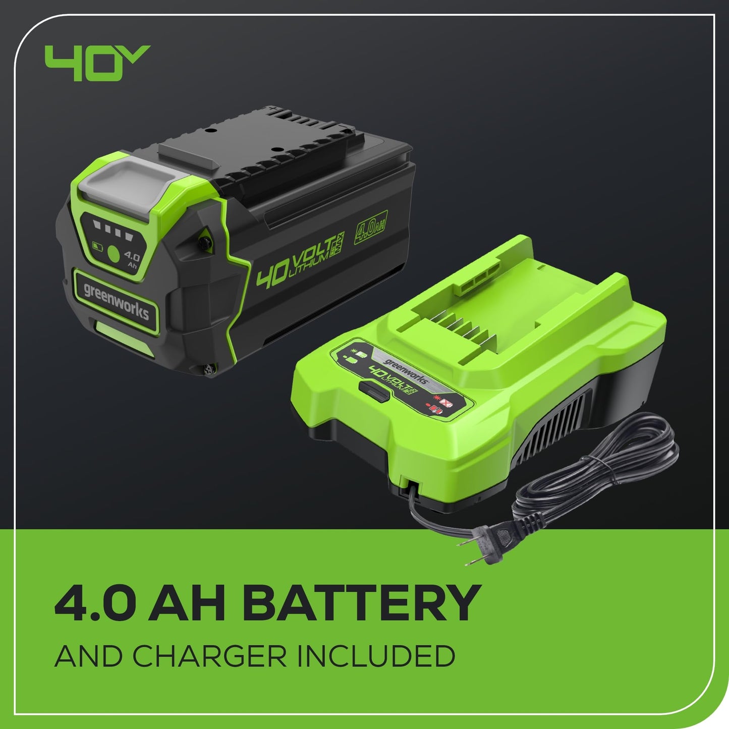 Greenworks 40V 16" Cordless Lawn Mower, Ultra-Light Push Mower with 4.0Ah Battery & Charger(75+ Tool Compatibility, 45Min Runtime)