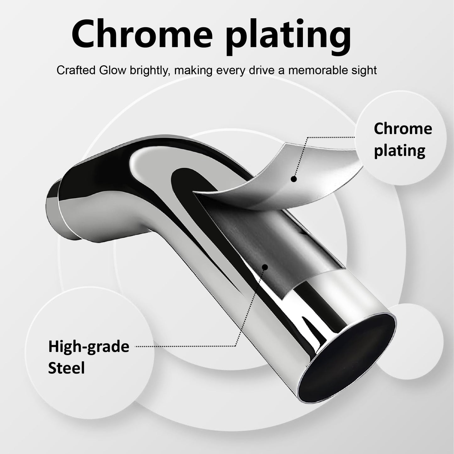 4 to 7 Inch Diesel Exhaust Tip Elbow with Clamp - Chrome Plated Or Black Coated Universal Exhaust Pipe Accessory for Trucks, Cars