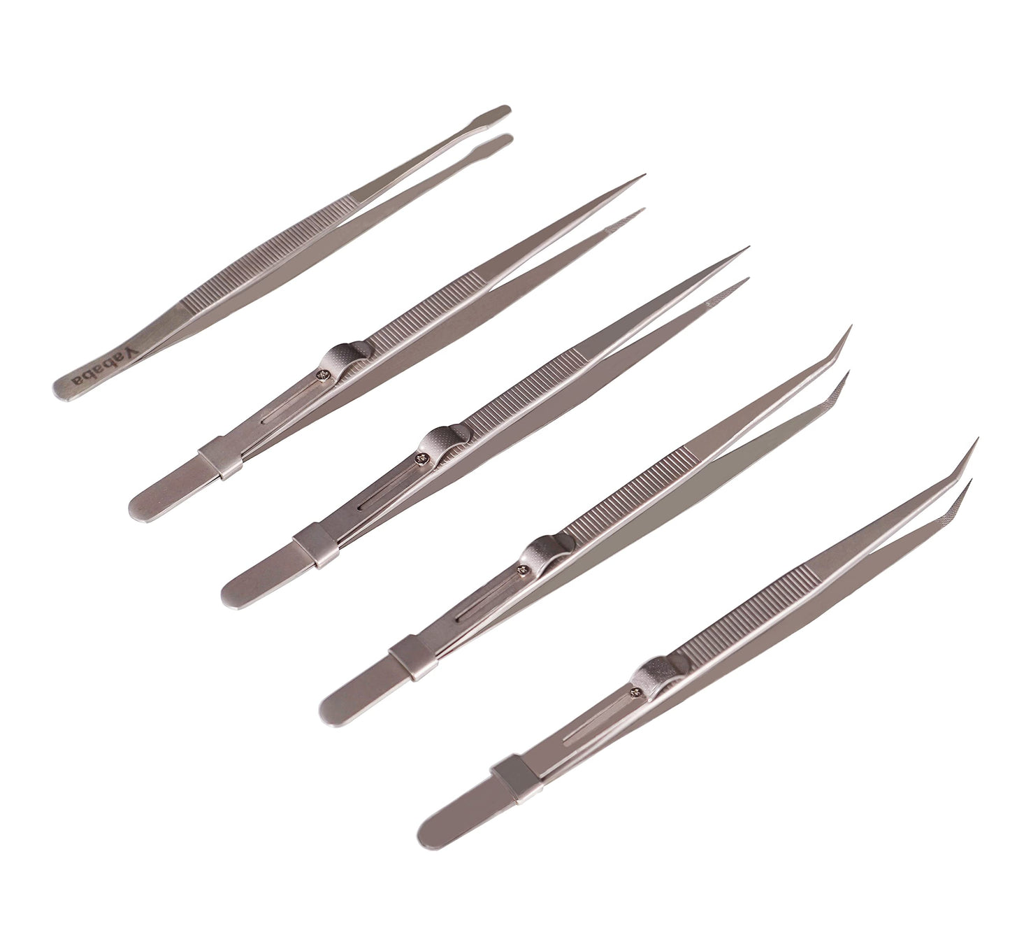 Tweezers, 5Pcs Precision Tweezers Set - Anti - Static Stainless Steel Tweezers for Electronics, Jewelry Making, Medical and Laboratory Work, Craft, Model Building, Soldering, Watch, Car Repair, Etc