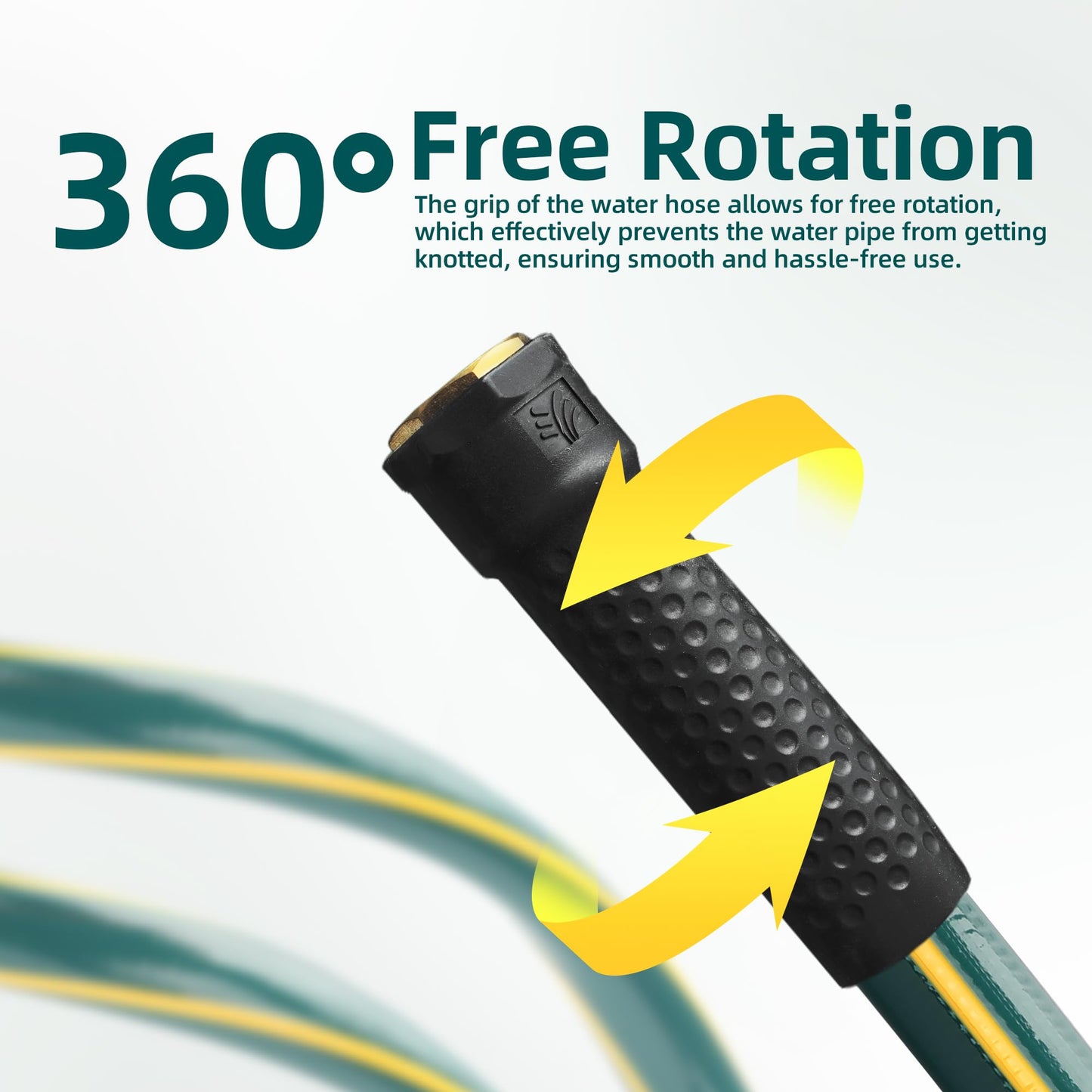 Solution4Patio Homes Green Garden Hose 3/4 in. x 25 ft. -Kink Free, No Leaking, Male/Female Fittings -Heavy Duty Durable Flexible Lightweight Water Pipe -Brass Aluminum Ends for Household & Commercial