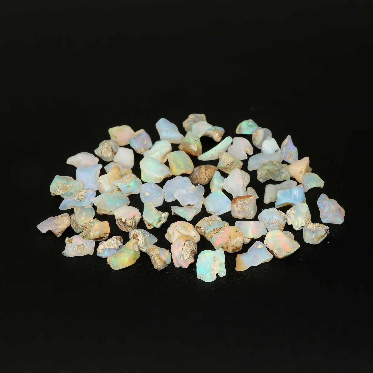 CRYSTALINES 50cts, Wholesale Natural Raw Ethiopian Opal Gemstone, Untreated Polished Rough Stone, Bulk Loose Supplies for Jewelry Making, Healing Crystals, Birthstone, Gem Collection, 26-28pcs