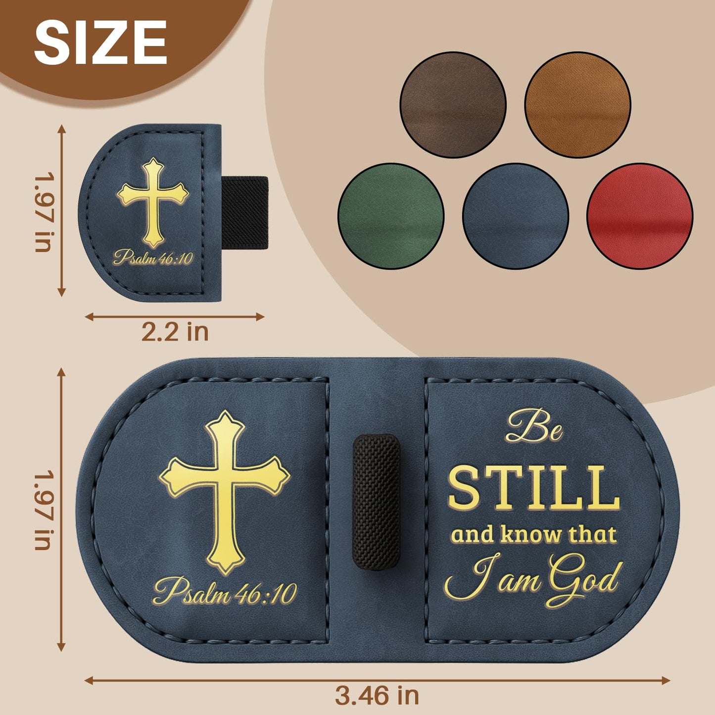 Personalized Magnetic Leather Bookmark with Pen Holder - Bygone Mark Custom Bible Verse Bookmarker,Book Marker for Men & Women,Book Lovers,Readers,Church(Blue,Joshua 1:9)