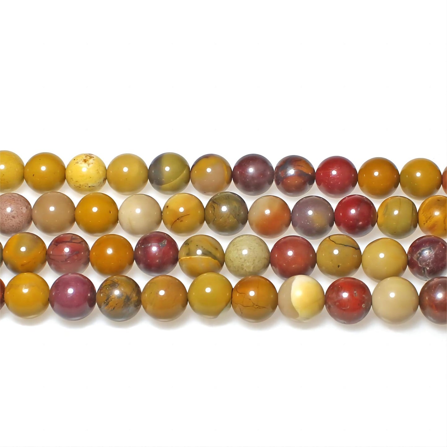 MJDCB Natural Stone Beads Moonkaite Jasper Egg Huangshi Round Loose Beads for Jewelry Making DIY Bracelet Necklace (10mm)