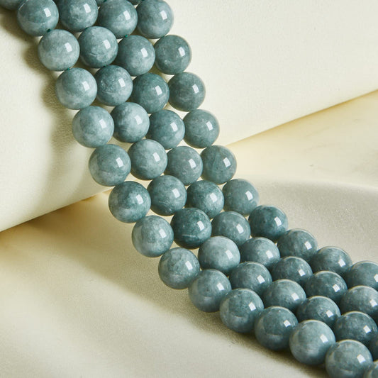 45pcs 8mm Natural Burmese Jade Beads Gemstone Beads Round Loose Beads for Jewelry Making