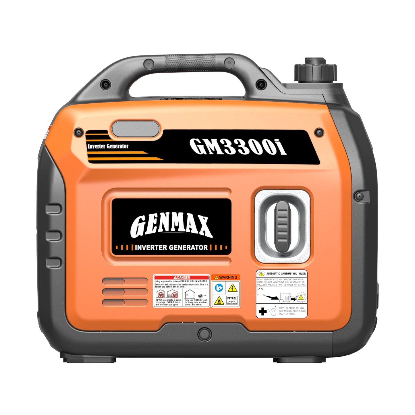 GENMAX Portable Generator，3300W Ultra-Quiet Gas Engine, EPA Compliant, Eco-Mode Feature, Ultra Lightweight for Backup Home Use & Camping (GM3300i)