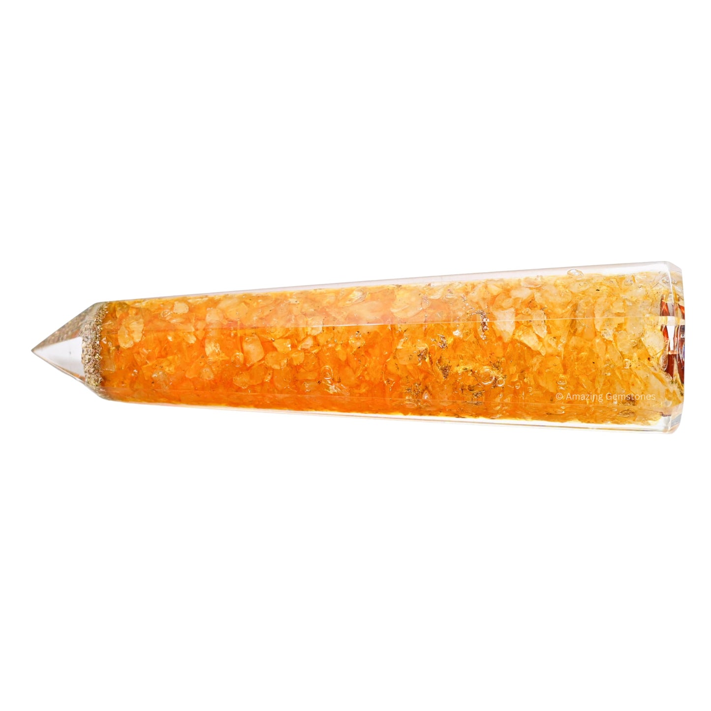 Amazing Gemstone Citrine Orgonite Orgone Crystal Towers - Large 4.5" Orgonite Crystal Wand Obelisk Tower Point for Meditation, Crystals and Healing Stones Gift and Protection