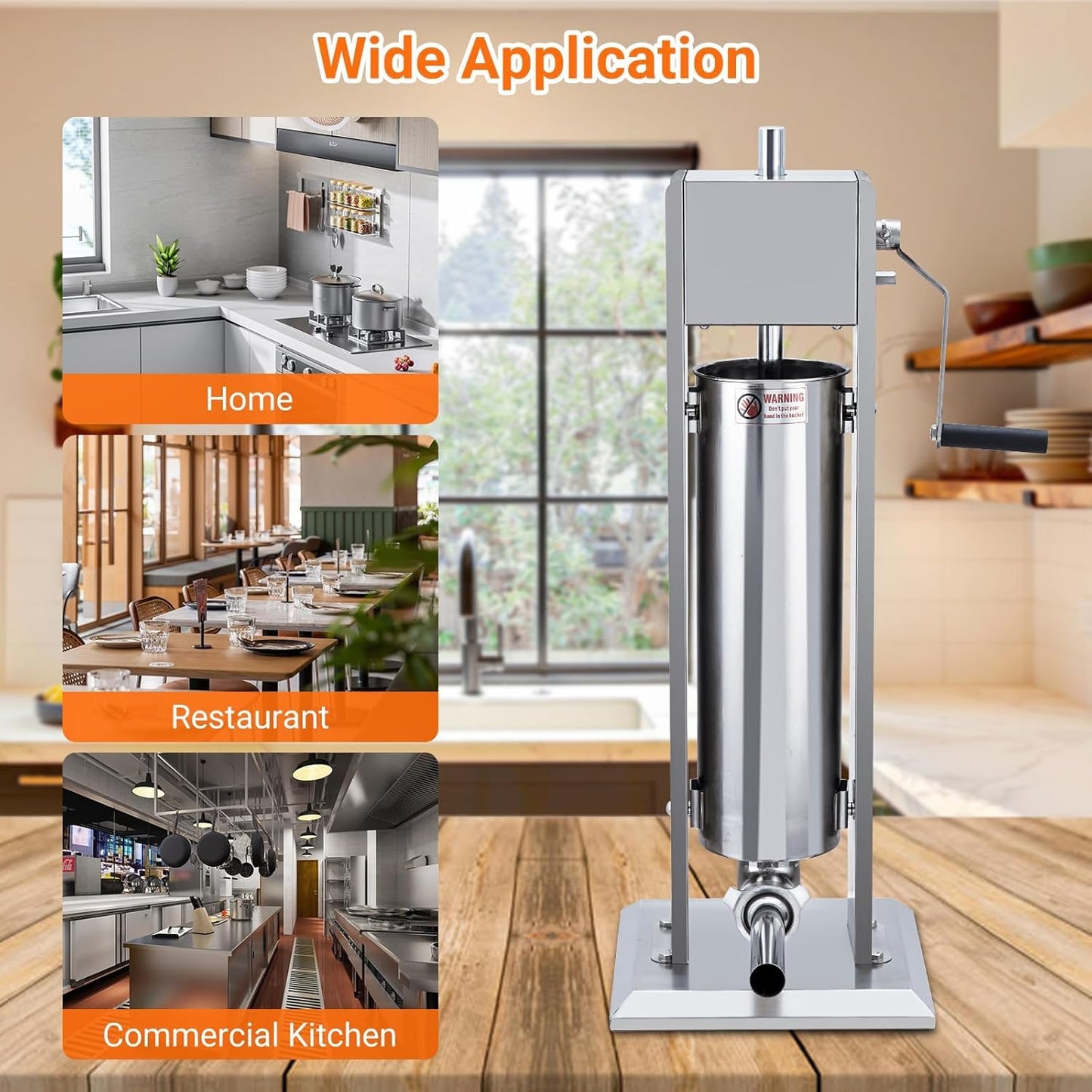 Manual 15LBS/7L Sausage Stuffer | Dual-Speed Heavy-Duty Filler with 5 Stainless Steel Tubes | for Home & Commercial Use