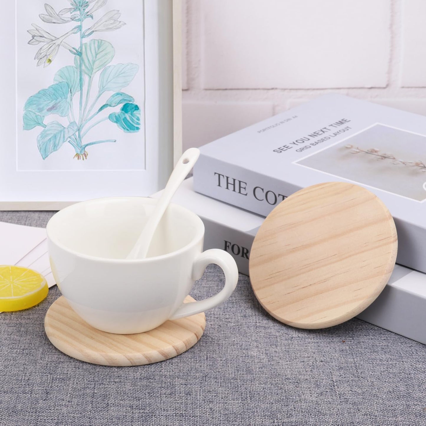 36 PCS 4 Inch Unfinished Wood Coasters, Premium Round Wooden Plaques for DIY Crafts, Drawing, Painting, Wood Engraving, Wood Burning, Laser Scroll Sawing and Home Decoration