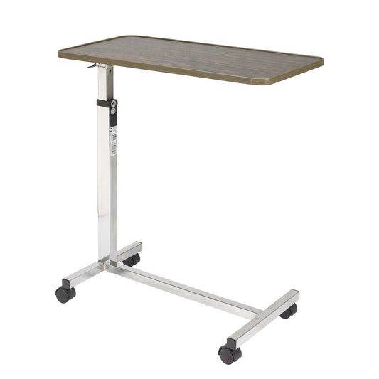Drive Medical Tilt-Top Overbed Table with Wheels, Walnut