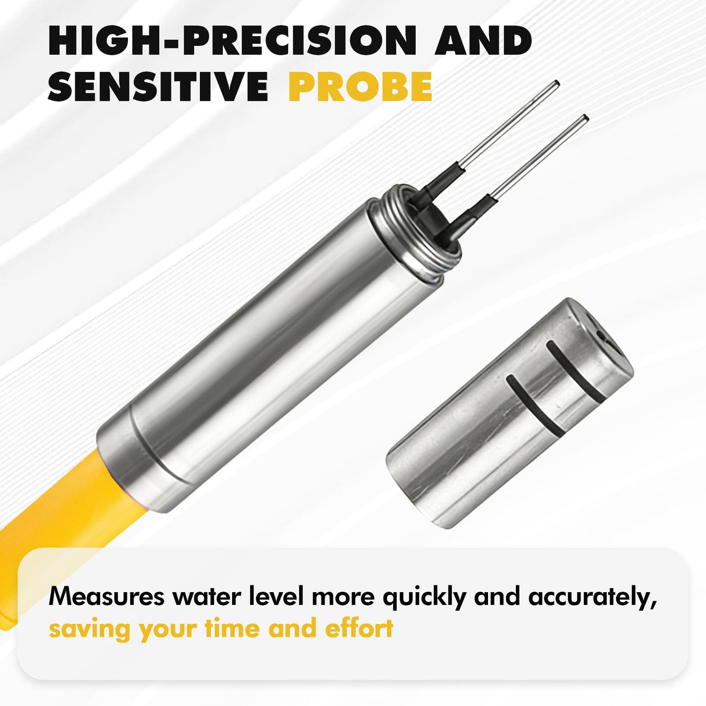 YJINGRUI 328ft/100m Updated Water Level Meter, Water Well Measurement, Water Level Gauge with Stainless Steel Probe, 110 decibel buzzers, Flash Indicator Light and Switch