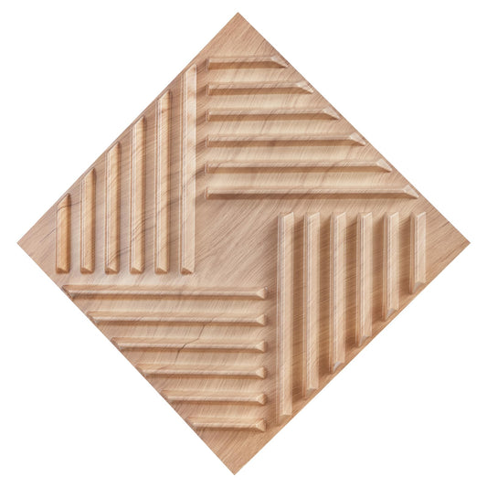 VEVOR 3D Wall Panels, 12-Pack 19.7 x 19.7 in PVC Modern Art Minimalist Salt Tiles, 32 Sq.Ft Coverage Accent Wall Panel, Interior Home Decor for Bedroom, Living & Gaming Room, Light Wood Color
