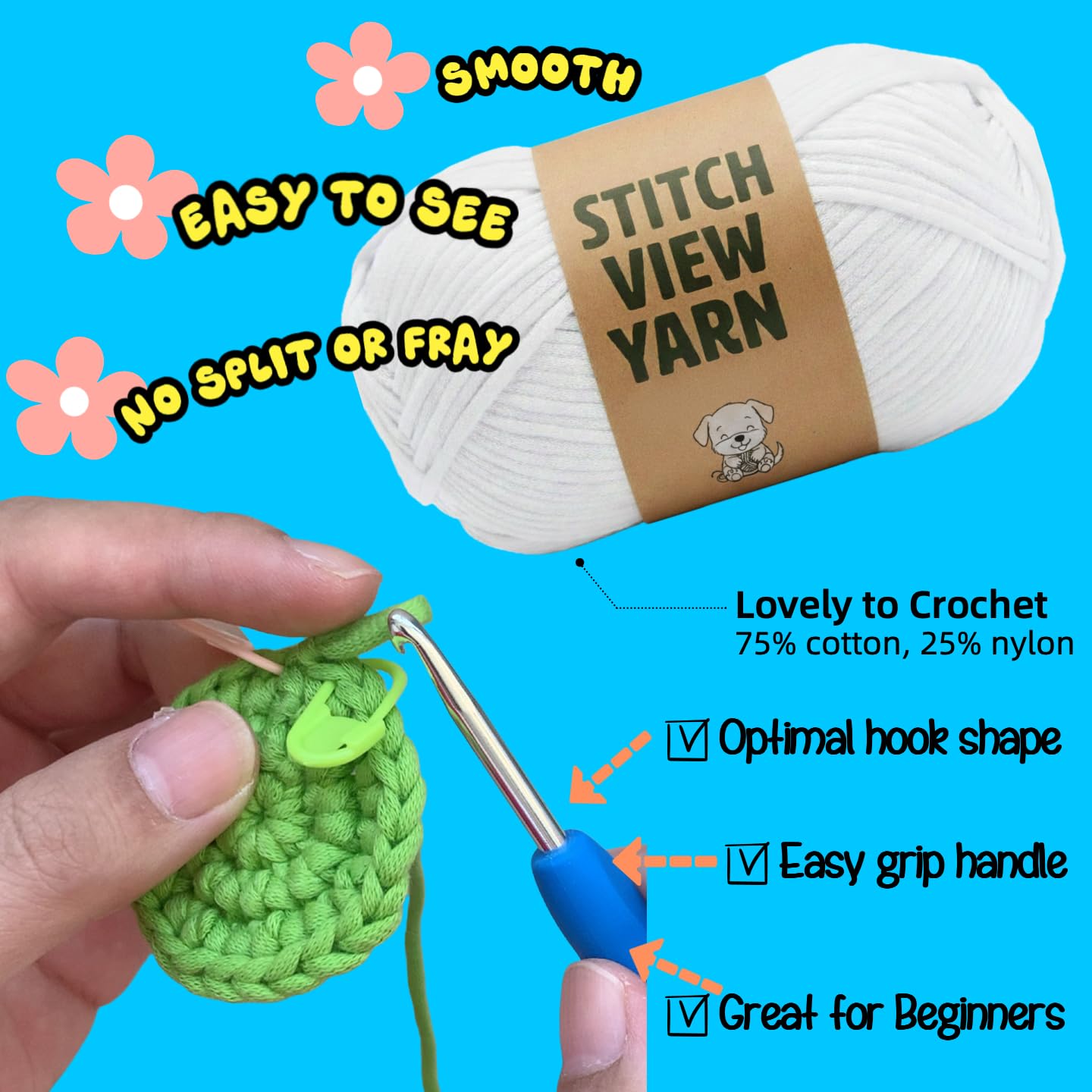 BUNUKY Crochet Kit for Beginners Adults - Complete DIY Amigurumi Puppy Dog Starter Set with Video Tutorial | Easy Learn to Crochet Kit with All Supplies | Craft Gift for Women Teens Girls