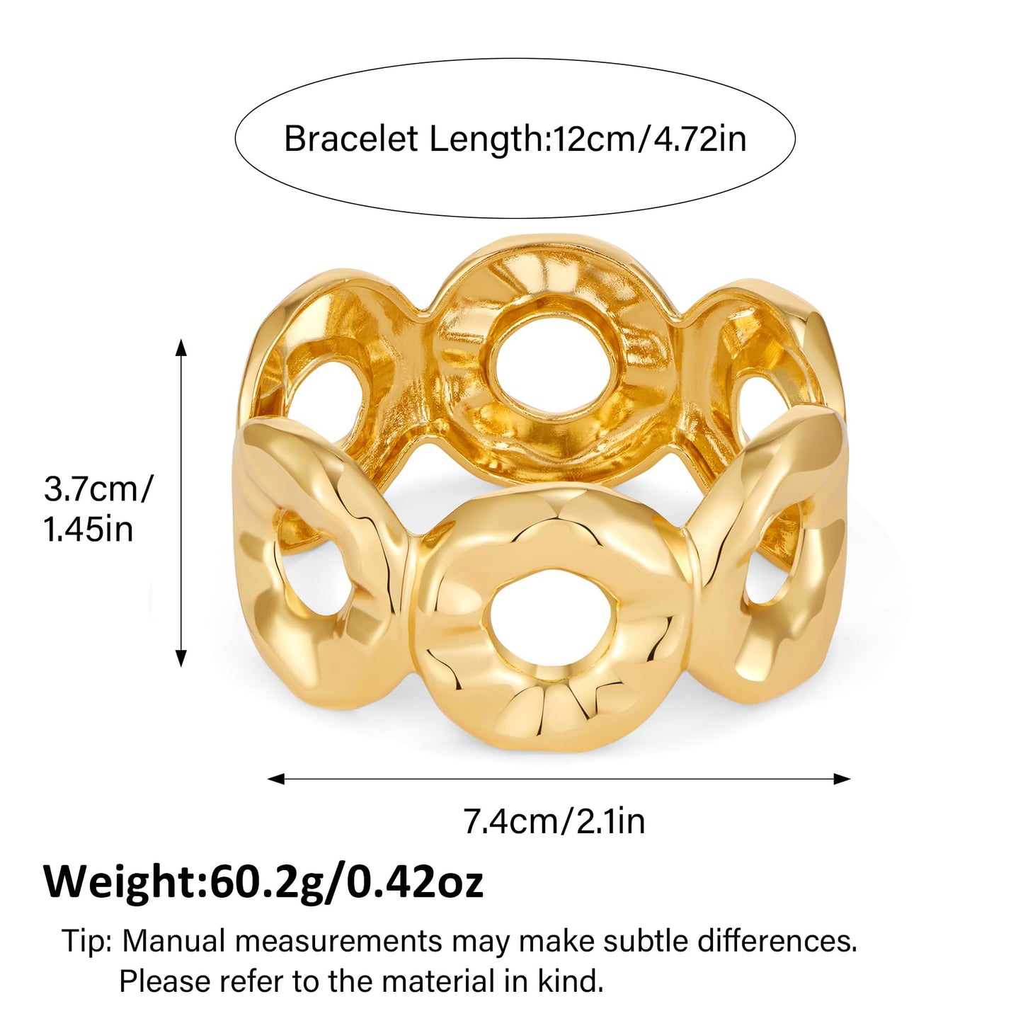 MIJENITI Gold Chunky Bangle Bracelets for Women-14K Gold Plated Statement Bracelets Simple Fashion Jewewrly