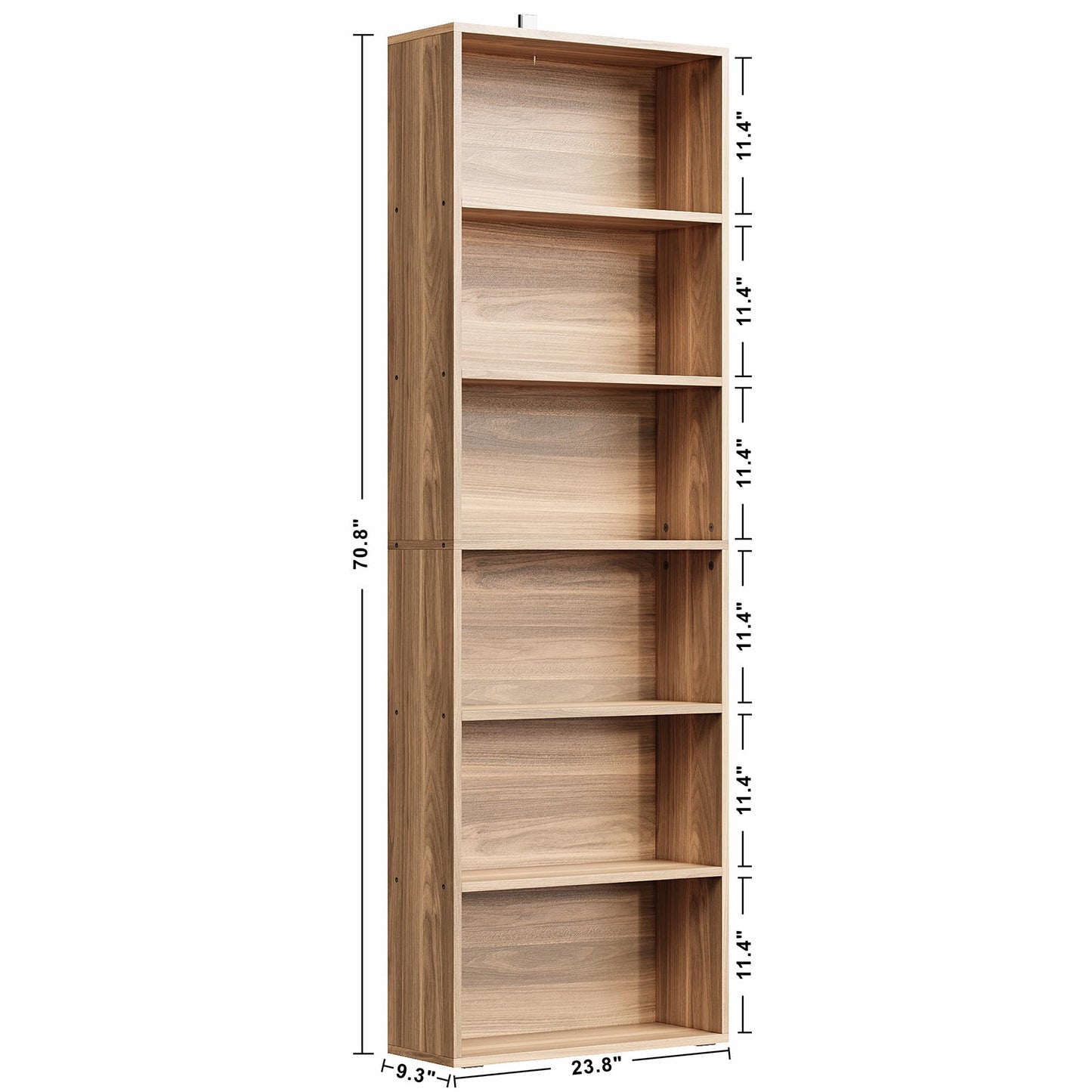 IRONCK Bookshelves and Bookcases Floor Standing 6 Tiers Display Storage Shelves 70 in Tall Bookcase Home Decor Furniture for Home Office, Living Room, Bed Room