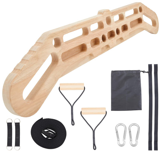 AceOrbit Climbing Hangboard Wooden Rock Climbing Fingerboard Enhance Finger Grip Strength Pull up Bar for Rock Climbings Gift, Christmas Birthday Present for Climber Bouldering, Indoor and Outdoor Use