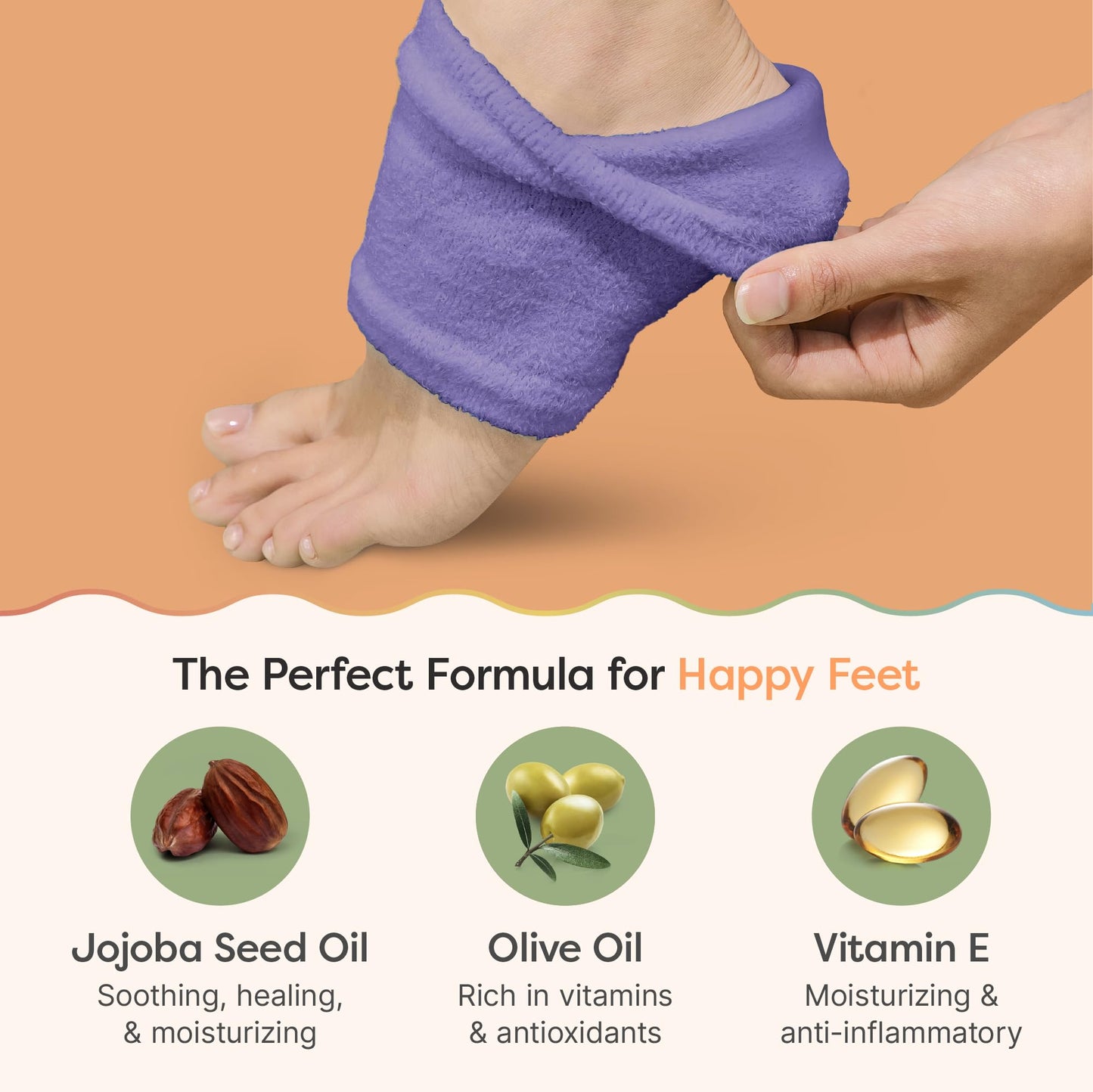 ZenToes Moisturizing Socks for Cracked Heel Treatment, Vitamin E, Olive Oil and Jojoba Oil Infused Heel Socks, Spa Gifts for Women, Mothers Day Gifts (Fuzzy Lilac Purple, Regular)