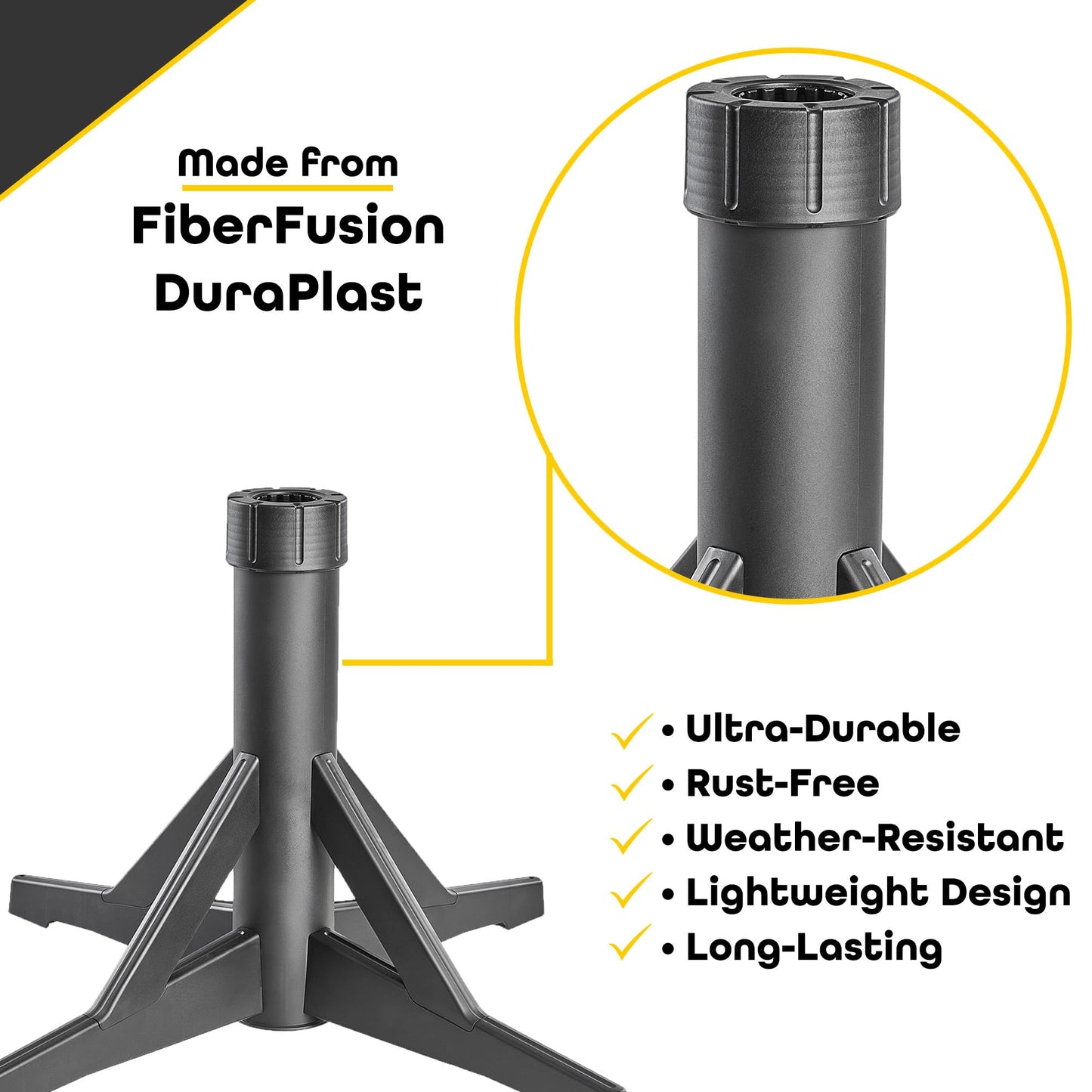 DUC 100lbs Patio Umbrella Base | Wobble-Free Outdoor Umbrella Base | Easy to Move Umbrella Stand Outdoor Base for Patio and Garden | This Patio Umbrella Stand fits 30-52mm Poles