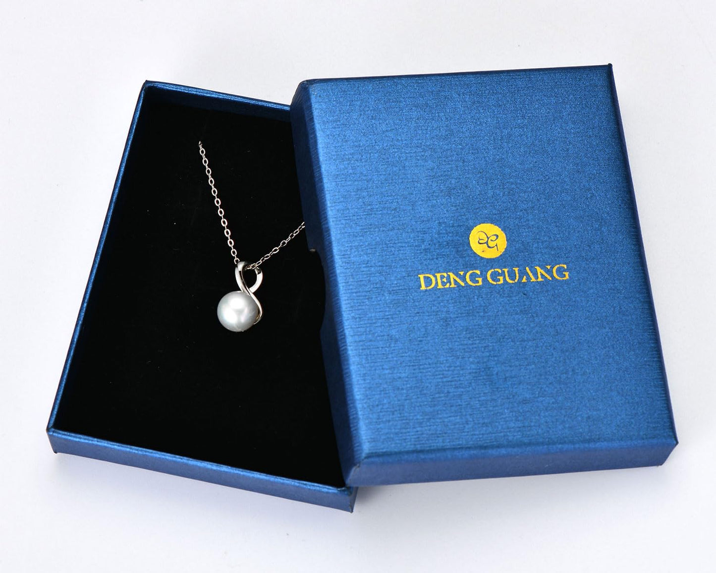 DENGGUANG Sterling Silver Infinity Pearl Necklaces for Women, Freshwater Cultured White Pearl Pendant Necklace Wedding Jewelry Gifts for Bride Bridesmaid