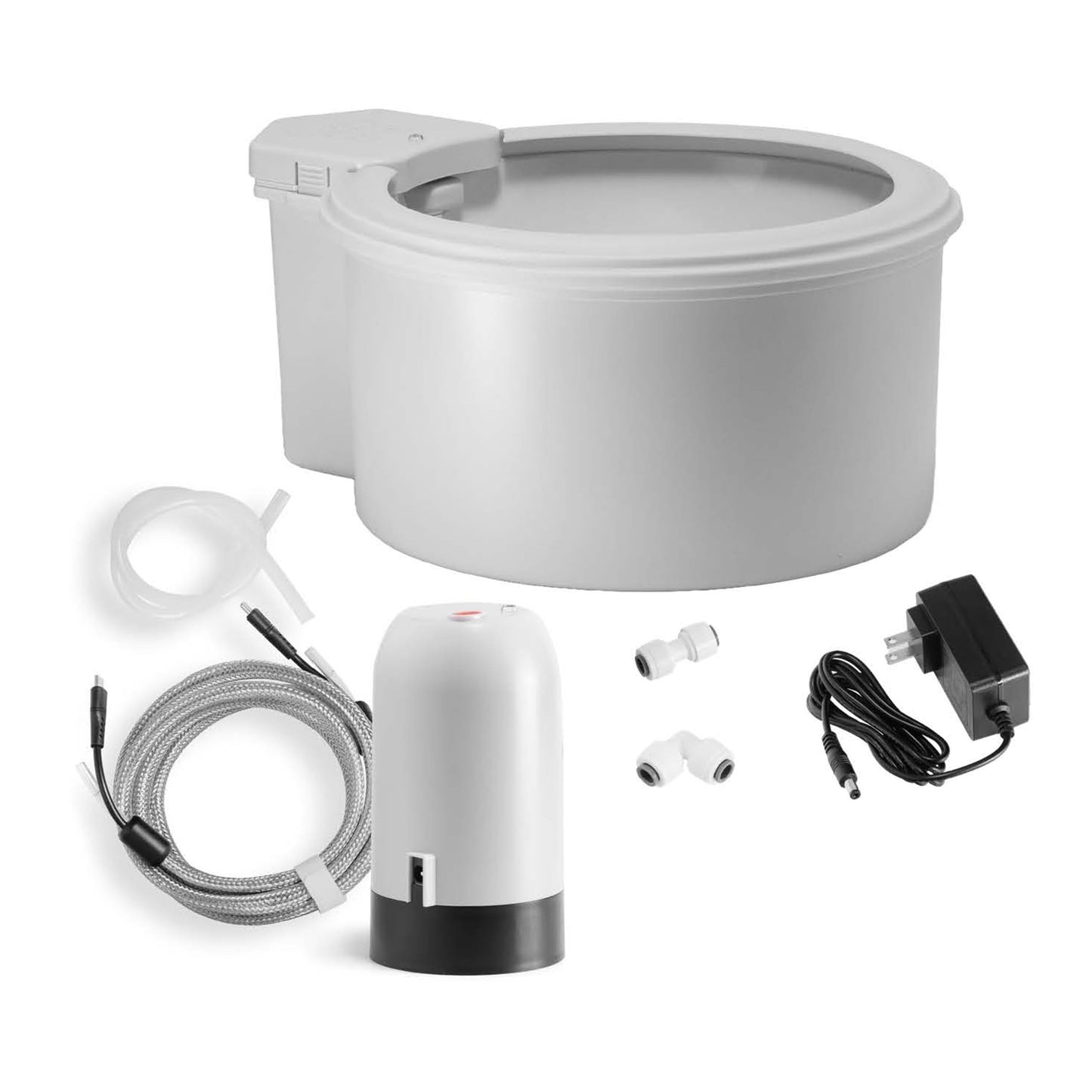 Always Full® 7” Cat Water Bowl and Bottle Pump Bundle, Self Refilling with Clean Filtered Water, App Enabled Smart Hydration Monitoring, Upgradeable System for Cats and Small Dogs