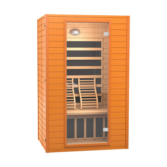 Real Relax Infrared Sauna, 2 Person Low EMF FAR Infrared Saunas for Home, Indoor Personal Canadian Hemlock Wood Sauna with 9 Chromo Therapy Lights, Bluetooth Speakers for Home & Gym Spa