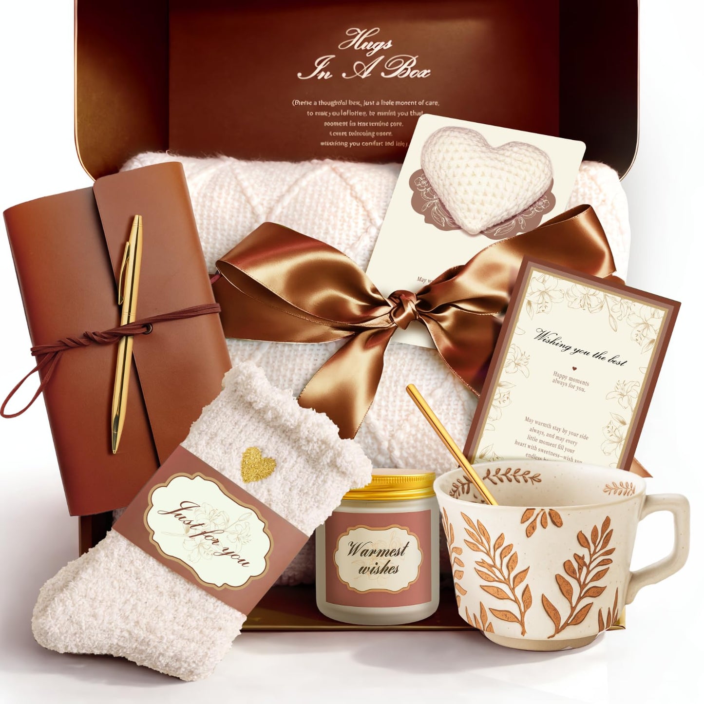 IIPUQNUYN Care Package Gift Basket for Women – Cozy Self Care Comfort Birthday Gifts – Sending Sunshine Thinking of You or Get Well Soon Gift for Mom, Friend or Sister