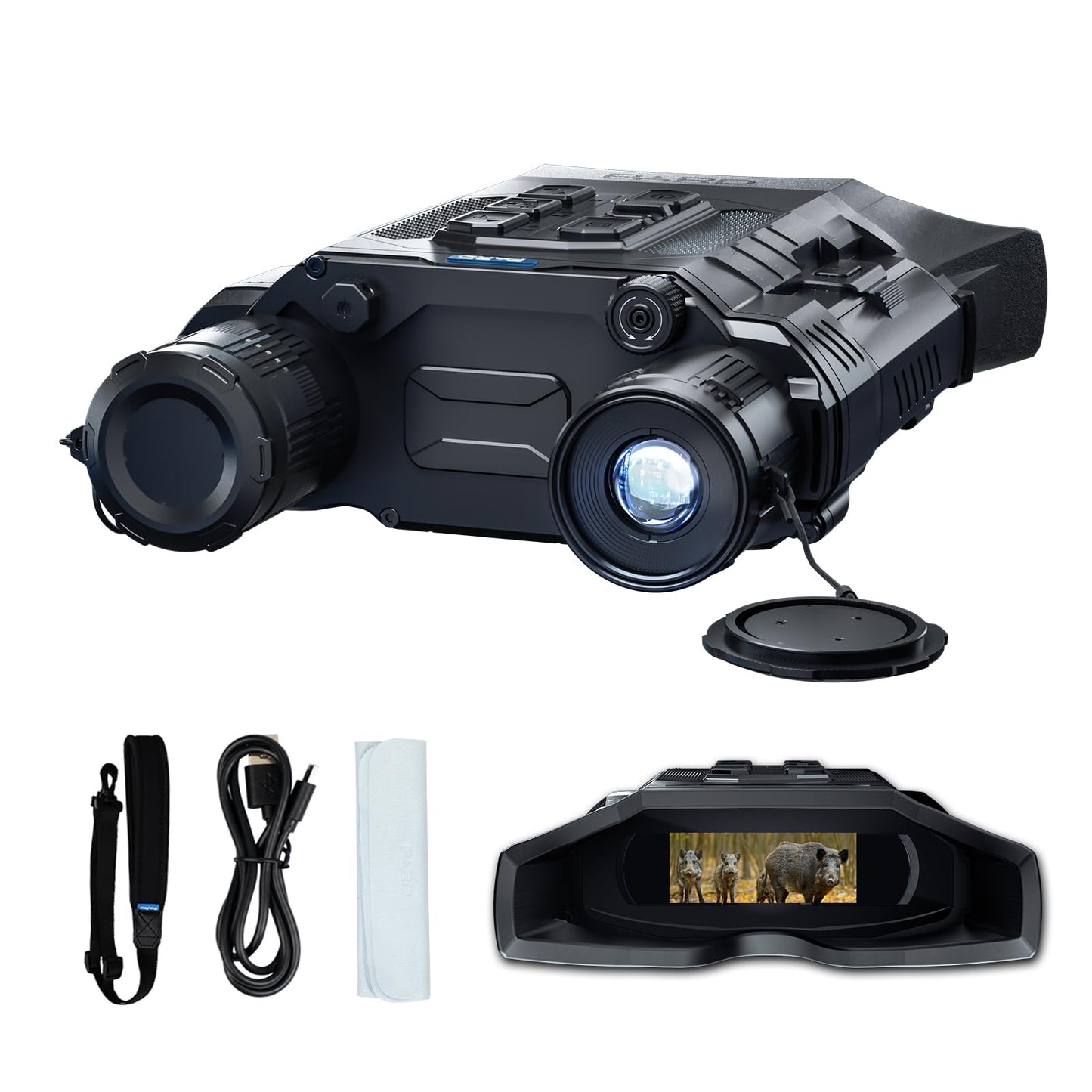 Merlin Night Vision Binoculars,9.2X Zoom Digital Night Vision Goggles for Adults with 1150FT IR Range,Photo & Video Recording,5000mAh Battery, App Control,IP67 Monocular for Hunting Camping & Security