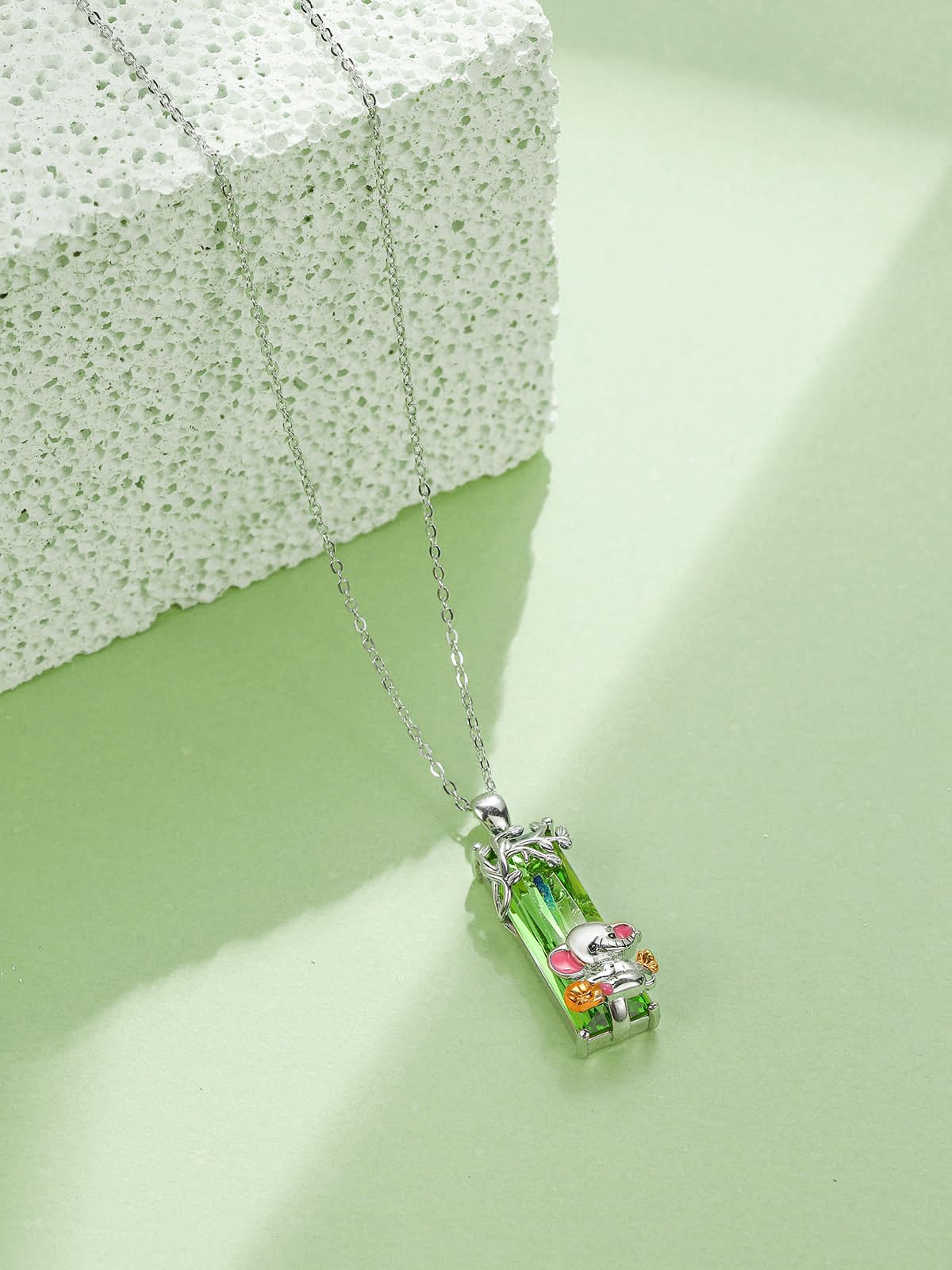 AENEAS Elephant Necklace for Women Sterling Silver Cute Good Luck Elephant Pendant Necklace Crystal Jewelry Gifts for Women Wife